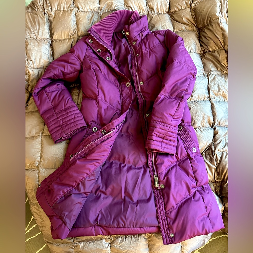 Esprit Women Long Down Puffer Coat Jacket Purple